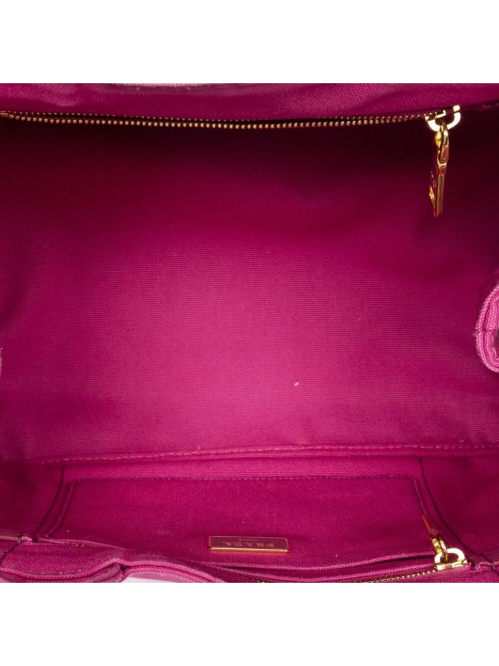 Prada Canapa Tote Fuchsia Pink Canvas - Picture 9 of 10